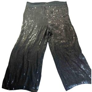 VTG Joseph Le Bon Sequin Silk Lined Wide Leg Pants Sz M READ Need Alteration